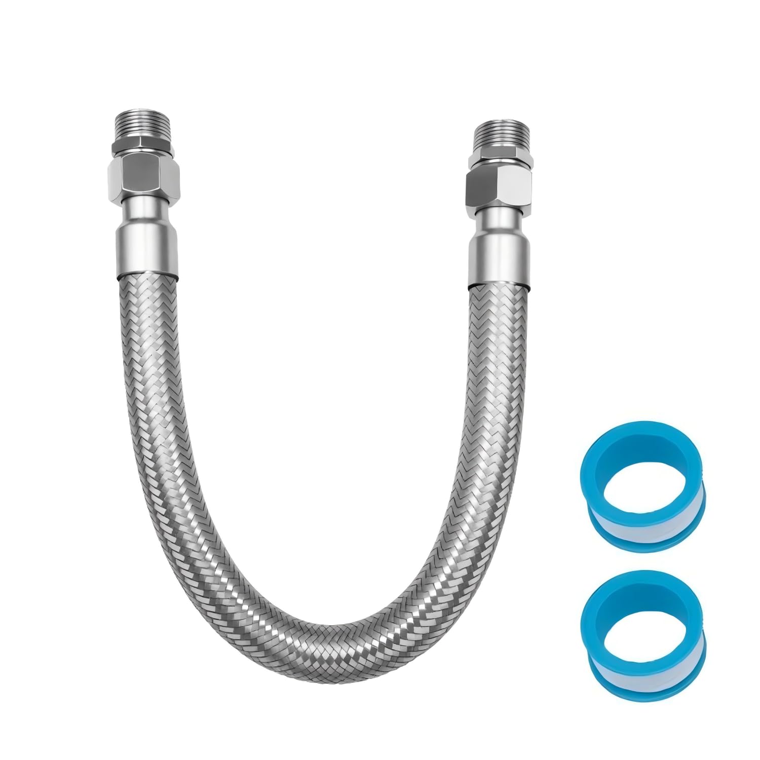 Tuyau de démarrage compresseur en acier inoxydable robuste avec raccords NPT