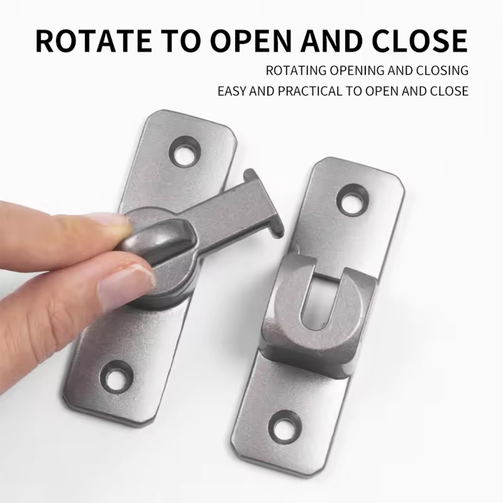 2 chiavistelli per porta in acciaio inox, con 8 viti, serratura a chiavistello, serratura a 90/180 gradi, serratura scorrevole con fibbia a chiavistello, per porte, finestre, armadi