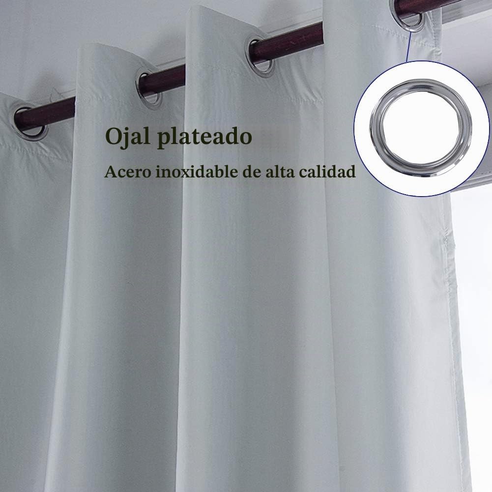 ele ELEOPTION Cortina de Exterior Impermeable, Opaca, Resistente al Viento, Protección UV, para Balcón, Jardín o Patio (137 x 244cm, Gris Claro)