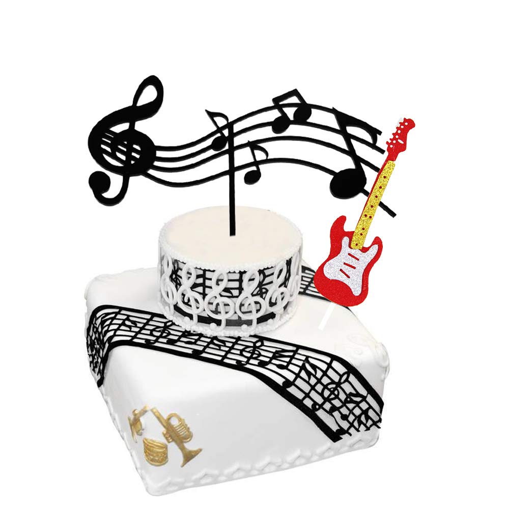 Buy Music Notes Cupcake Toppers Acrylic, Guitar Cake Toppers ,Musical