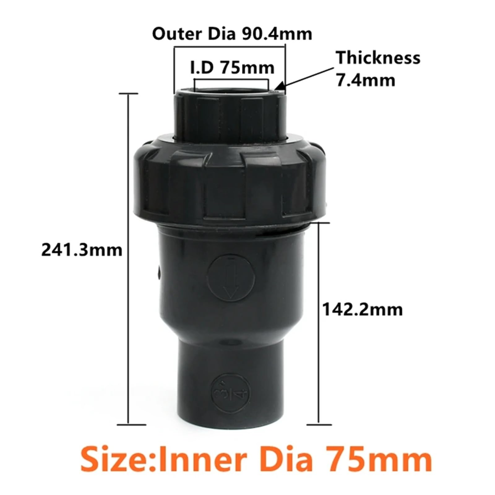Zawór zwrotny UPVC do nawadniania akwarium i ogrodu, konstrukcja pojedyncza, 20-110 mm, trwała kontrola przepływu wody, 1 sztuka