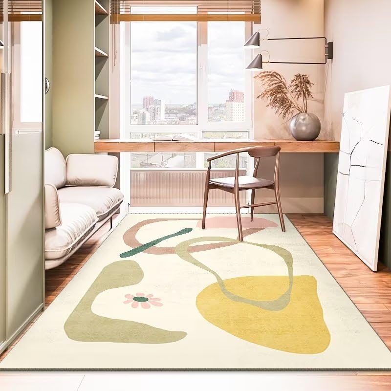 Tapis abstrait motif minimaliste personnalisable anti-tache