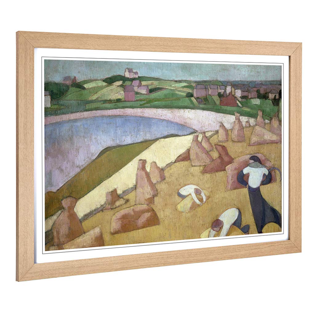 Big Box Art Framed Print of Emile Bernard Harvest by The Sea Design | Wall Art Picture | Home Decor for Kitchen, Living Room, Bedroom, Hallway, Oak, A2 / 24.5x18 Inch / 62x45cm