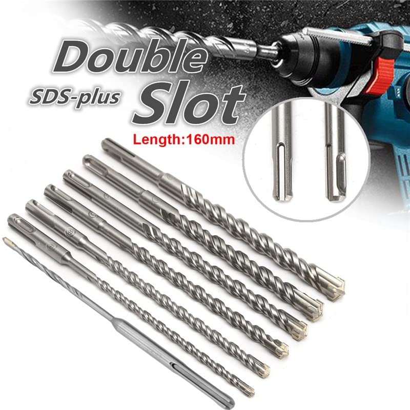 Brocas De Martillo Eléctrico De 160 Mm Tipo Cruzado Aleación De Acero De Tungsteno SDS Plus Para Piedra De Roca De Hormigón De Mampostería,Conjunto (5-16 Mm)
