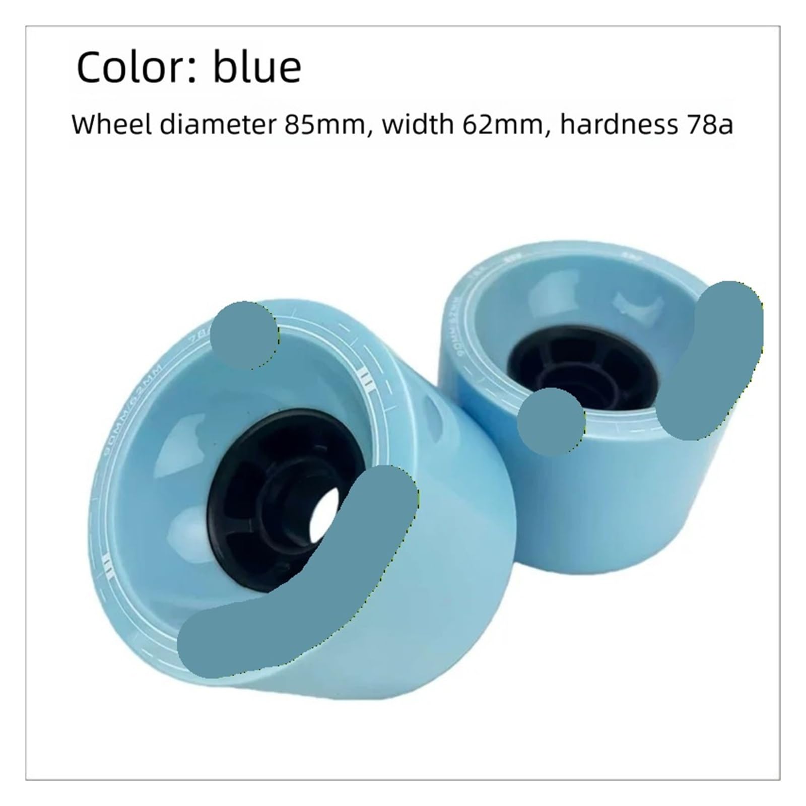 Générique Roues de Planche à roulettes, Grandes Roues en PU résistantes à l'usure, Roues de Longboard/Cruiser/Planche électrique, 80mm/85mm/90mm
