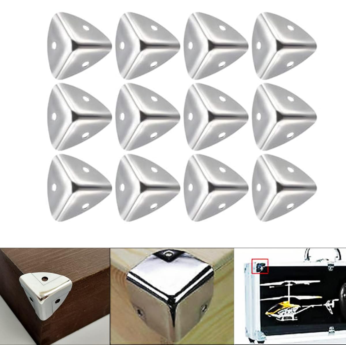 TA-VIGOR 16Pcs Metal Corner Protectors, 25 x 25 x 25mm Edge Guard Decorative Corner Bracket - Image 4