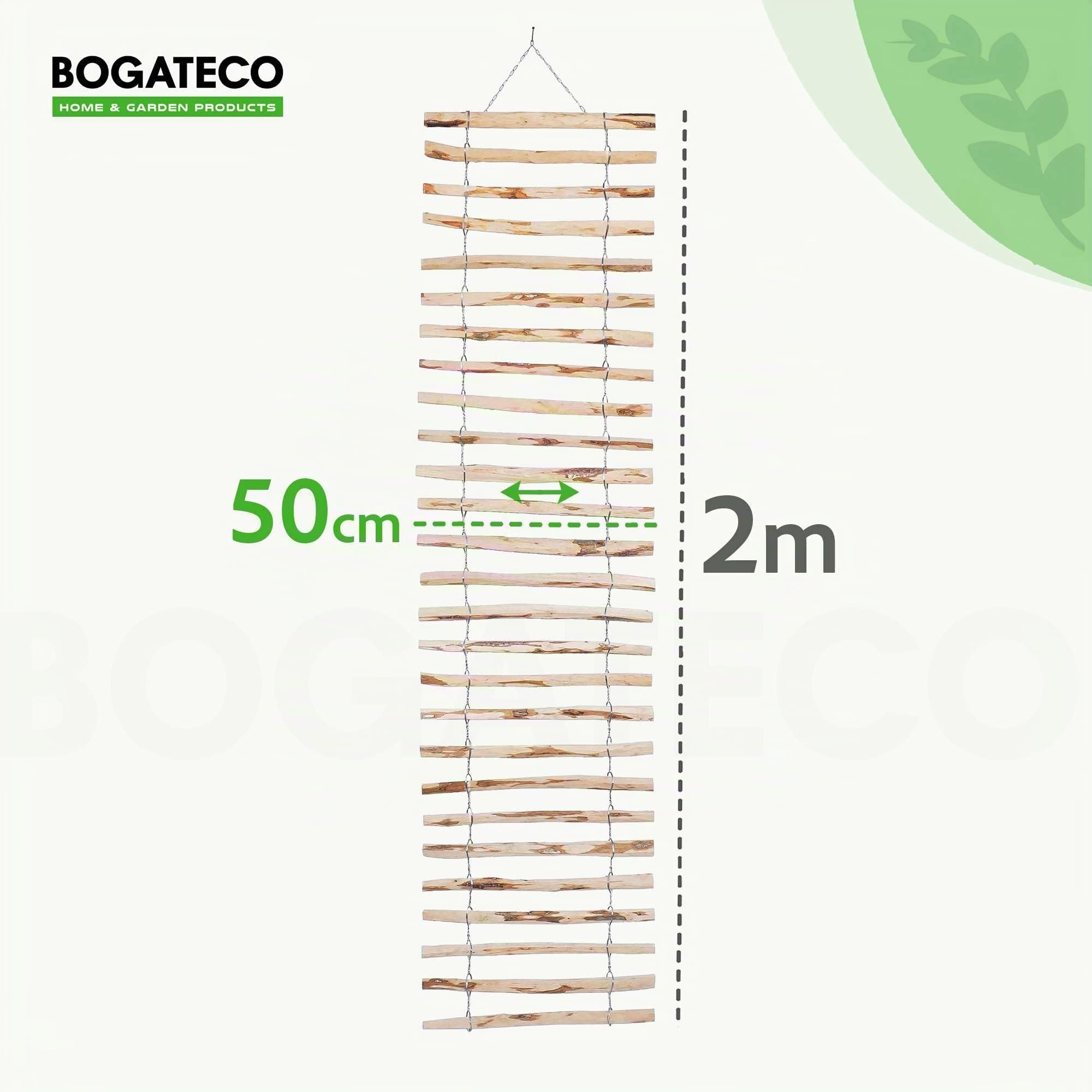 BOGATECO Treillis pour Vignes en Bois | 50 x 200 cm | Naturel Support pour Plantes grimpantes | Décoration pour terrasse, Jardin et Balcon
