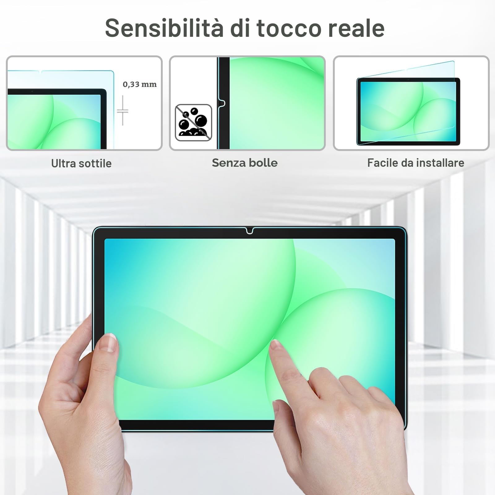 ProCase Pellicola Vetro Temperato per Samsung Galaxy Tab A11 Plus 2025/Tab A9 Plus 11 Pollici 2023, 9H Durezza - 2 Pezzi