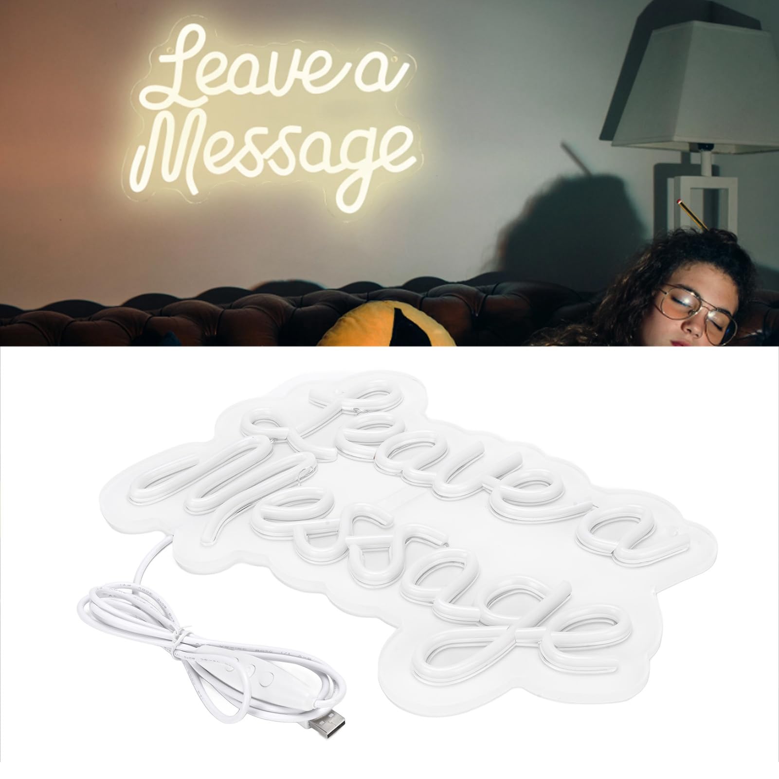 LED -Neonlicht Hinterlassen Ein Meldungsschild, USB -Antrieb, Acrylmaterial, für Hochzeits Geburtstagsfeier Schlafzimmer Wand mit Weicher und Sogar Beleuchtung