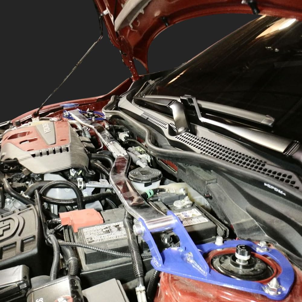 Megan Racing Strut Bar (Steel/Aluminum, Polish, Front Upper) MR-SB-HC17TRFU-1P