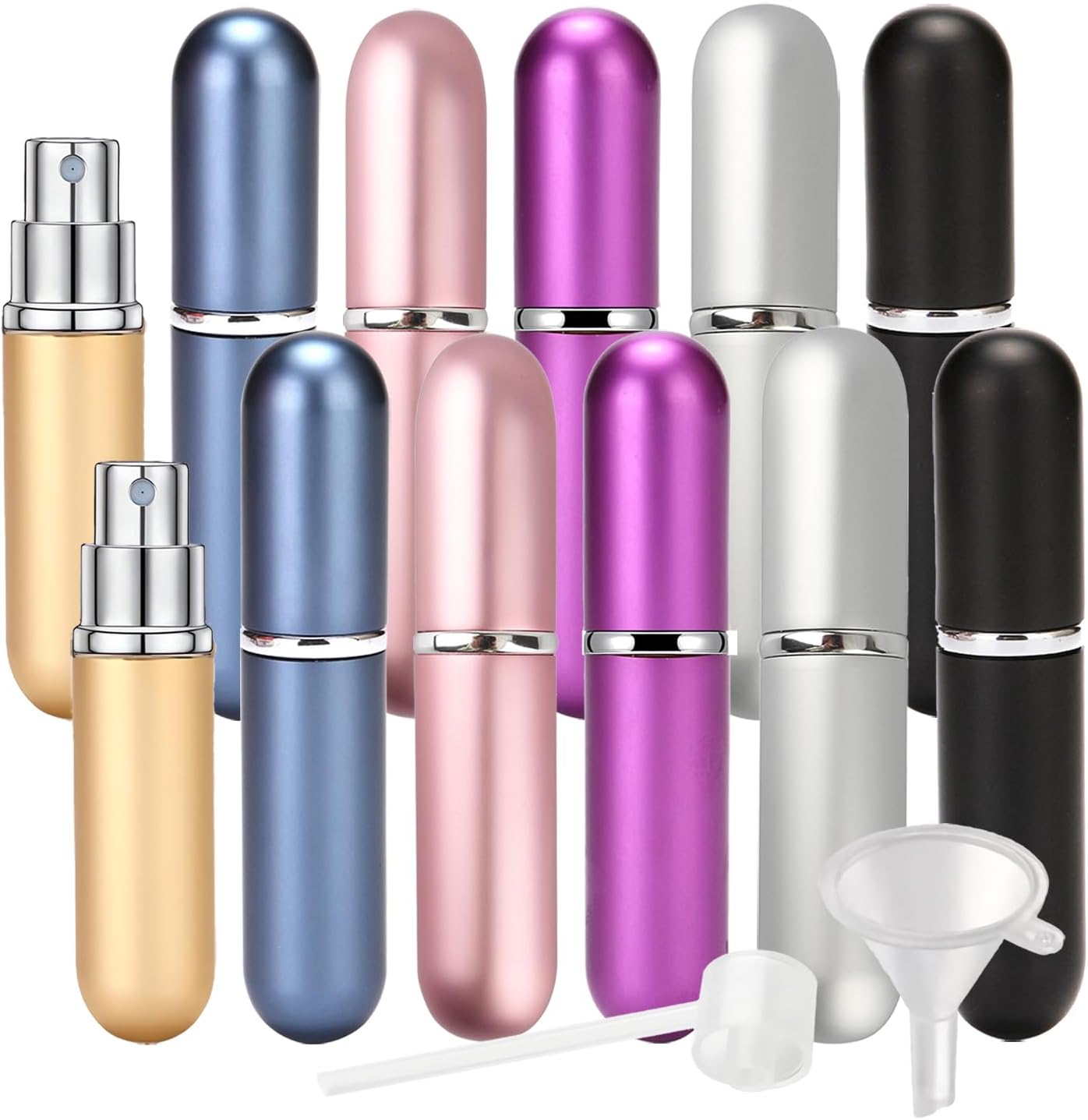 Druppelflesje, glazen druppelflesje, Pack of 48,Mini 5ml Empty Red Aluminium Round Perfume Bottle,Glass Perfume Atomiser Refillable,Travel Size Portable Atomiser Spray,Cologne Dispenser for Women and