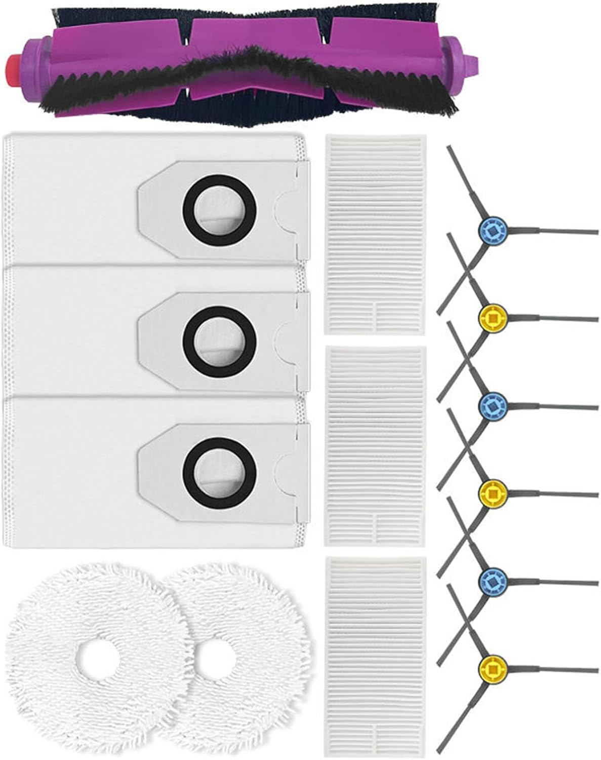 Robot Vacuum Filter Mop Main Side Brush Bag Mop Pad Small Brush Replacement Part for Side for Vacuum