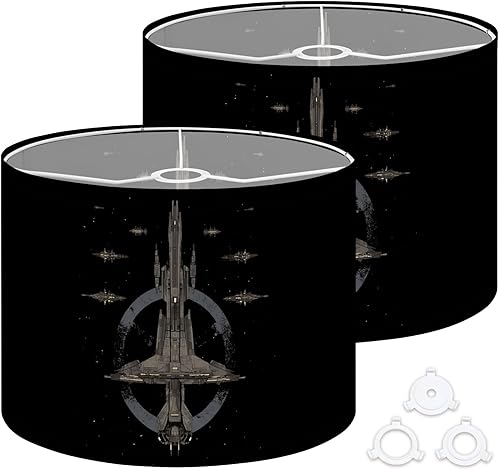 Drum Lamp Shades Futuristic Spaceship Fleet Imperial Symbol Design Lampshade for Floor Lamps Table Lamp Pendant Light Linen 16"x16"x12" Replacement