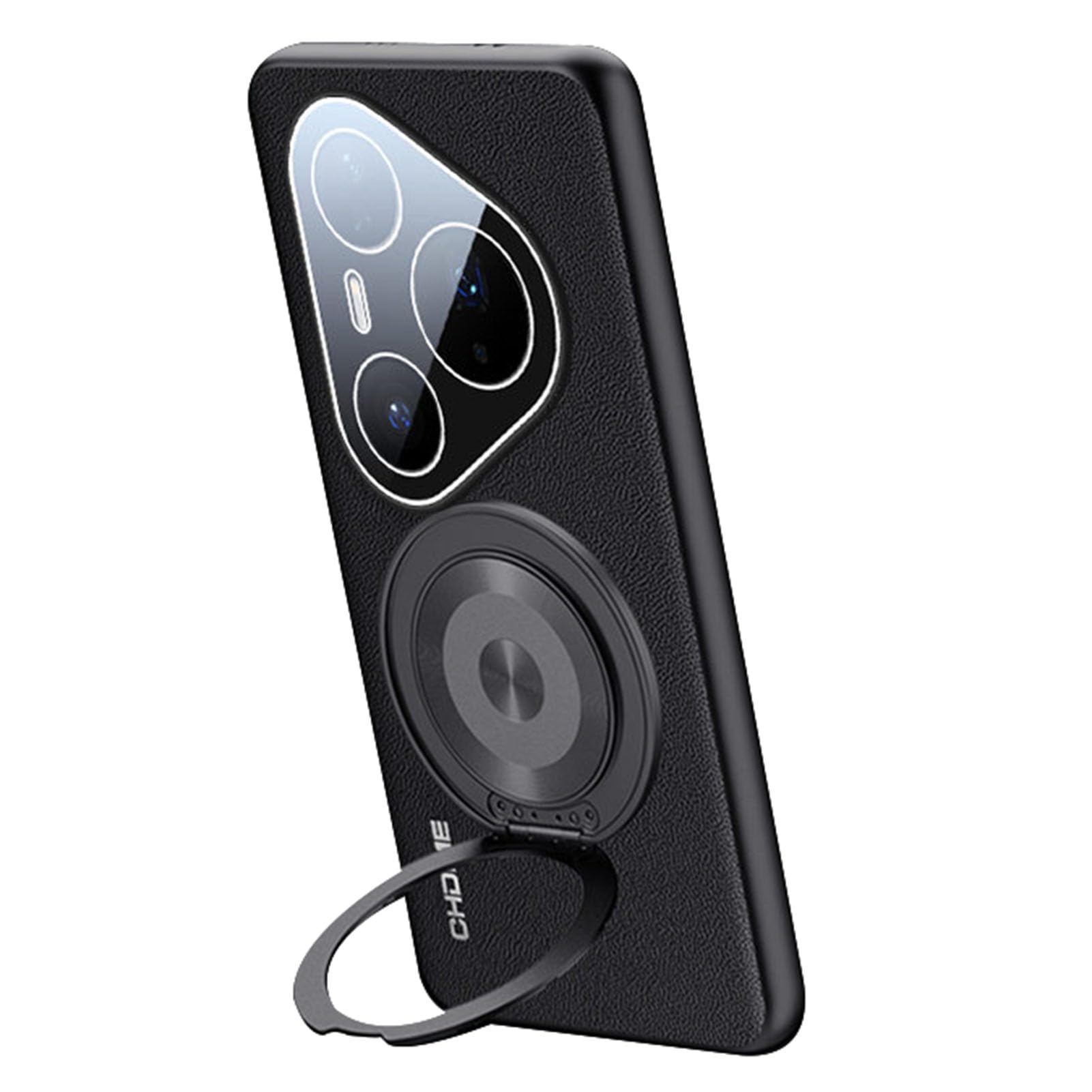 Protection caméra Huawei Pura 80 Pro+ étui cuir anti-chute à anneau noir