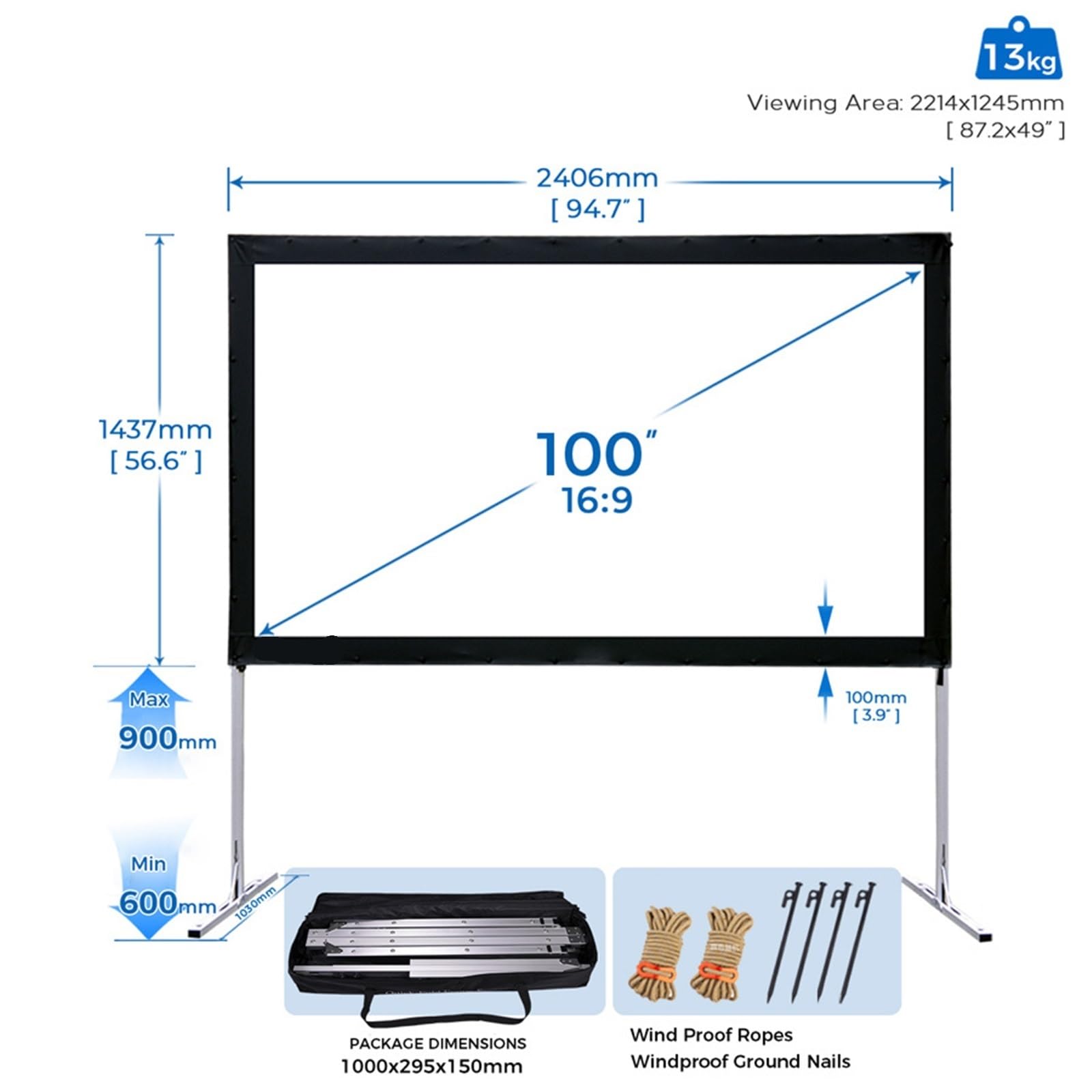 Pantalla De Proyector con Soporte