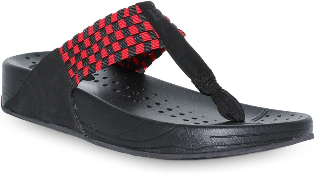 Heal USA Keywest Thong Sandal Black & Red 5 US