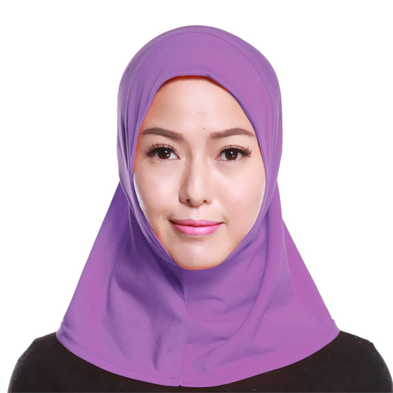 GladThink Ladys Muslim Small Short Hijab Caps Islamic Scarf Lavender