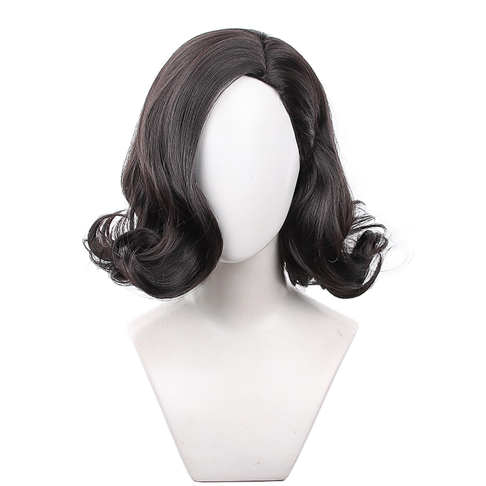 XiongXiongLe Halloween Anime Role Short Curly Wig for Women Cosplay Dark Brown Black Short Wave Hair Replacement Wigs Adult Costume Dress Cos Anime