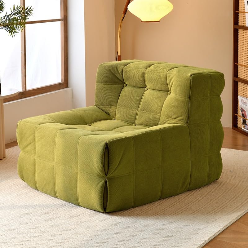 Divano Singolo Minimalista – Sensazione di Affondamento, – Fondo Antiscivolo – Facile da spostare e Pulire – Ideale for Il Relax e Il Gioco(Green)