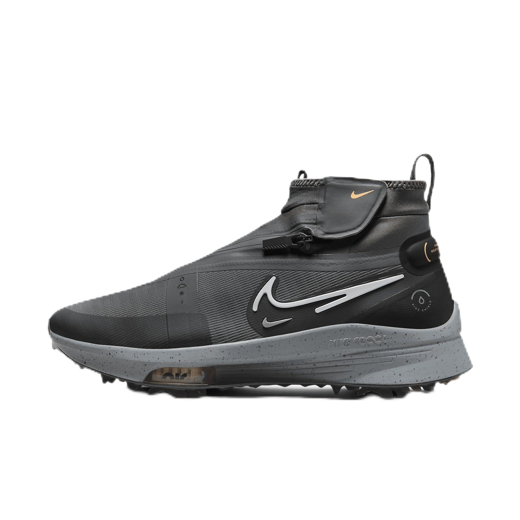 Nike Air Zoom Infinity Tour Next% Shield Weatherized Golf Shoes (FD6853-001, Iron Grey/Black/Dark Smoke Grey) Size 14