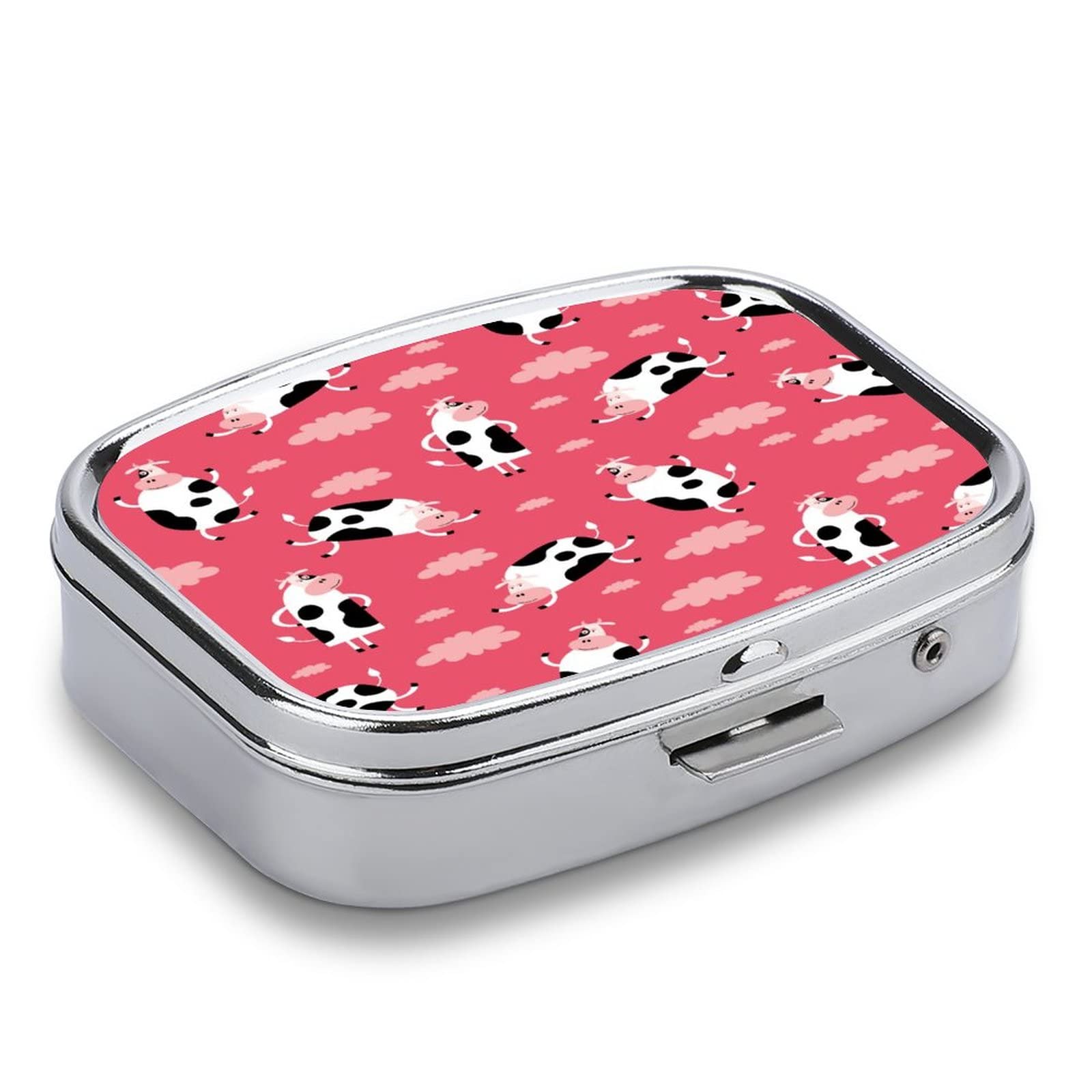 Pudełko na tabletki krowy chmury wzór pudełko na pigułki pudełko na tabletki stojak małe pudełko do przechowywania biżuterii retro medycyna witamina pigułka pudełko do przechowywania