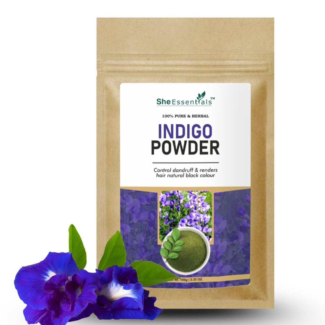 Indigo Powder for Hair Natural Indigo Leaf Powder for Hair Coloring Herbal Hair Care Scalp Nourishment and Hair Conditioning - 100gm-picture-21