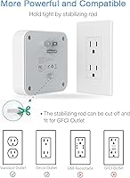 Vista 3 de TESSAN - Divisor de salida multienchufe, extensor de salida ampliamente espaciado con 4 CA, extensor de enchufe de pared con protector