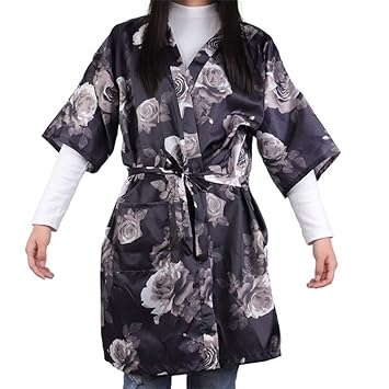 Lurrose Salon Client Gown Robe Cape Comfortable Hair Stylist Grooming Smocks Hairdressing Guest Robe Hair Cutting Apron Hairdresser Work Clothes for Salon Home