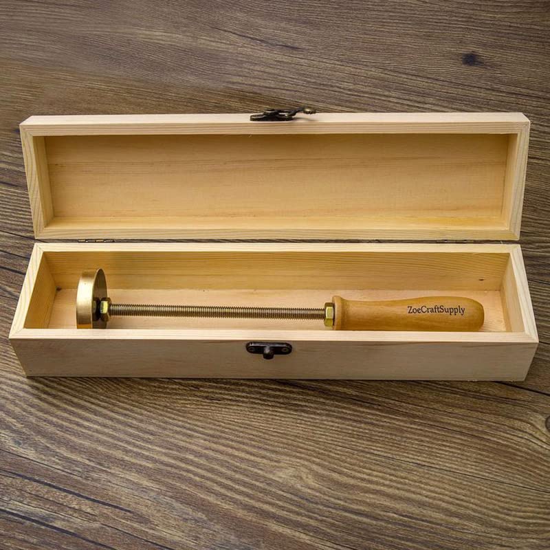Custom Logo Wood Branding Iron – Leather & Wood Stamp With Handle, BBQ Heat Stamp, Includes Wooden Box - View #6