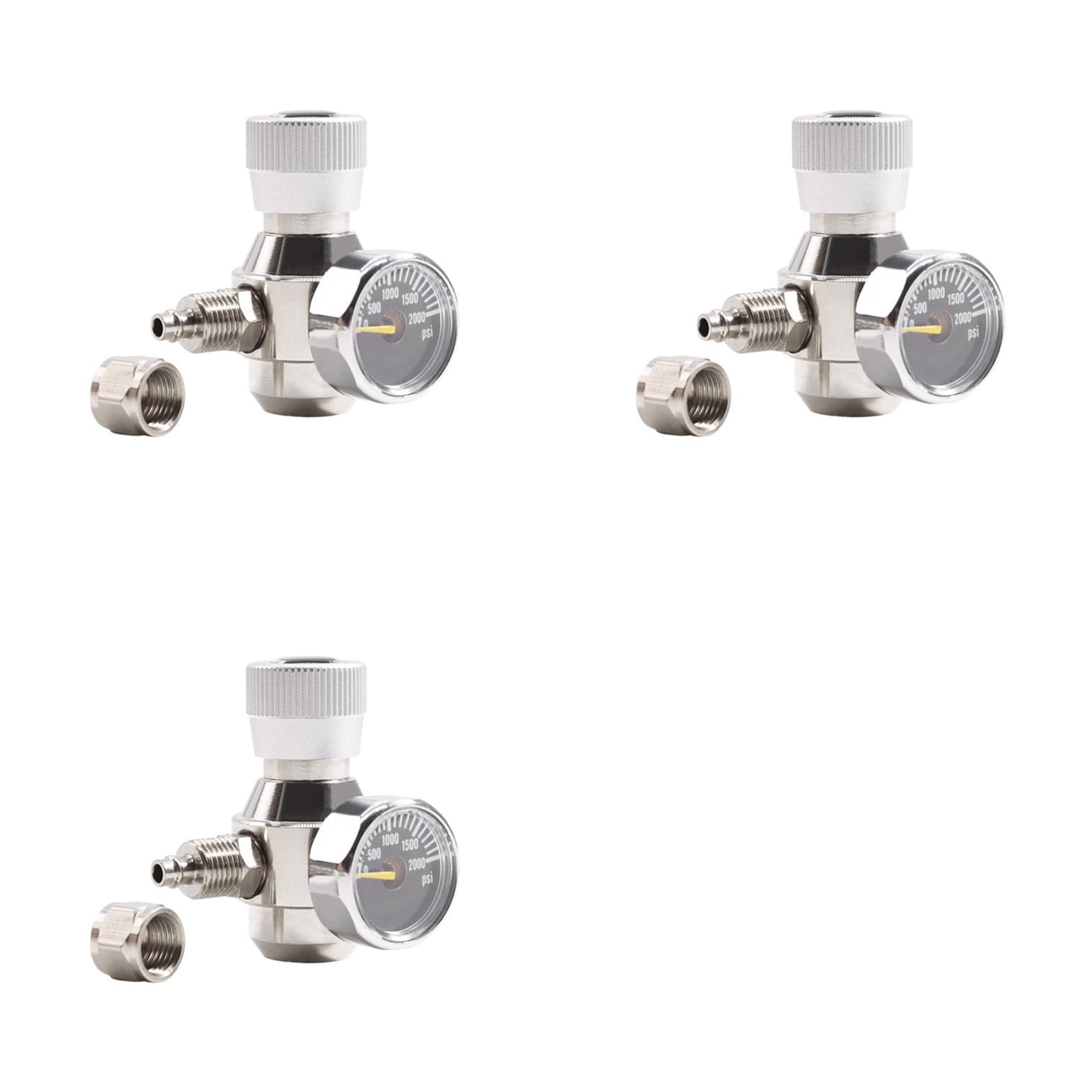 Jnchdghwa Silver 3X Aquarium Co2 Regulator 2000Psi Pressure Gauge For 6Mm Suction Tube 3/8-24Unf