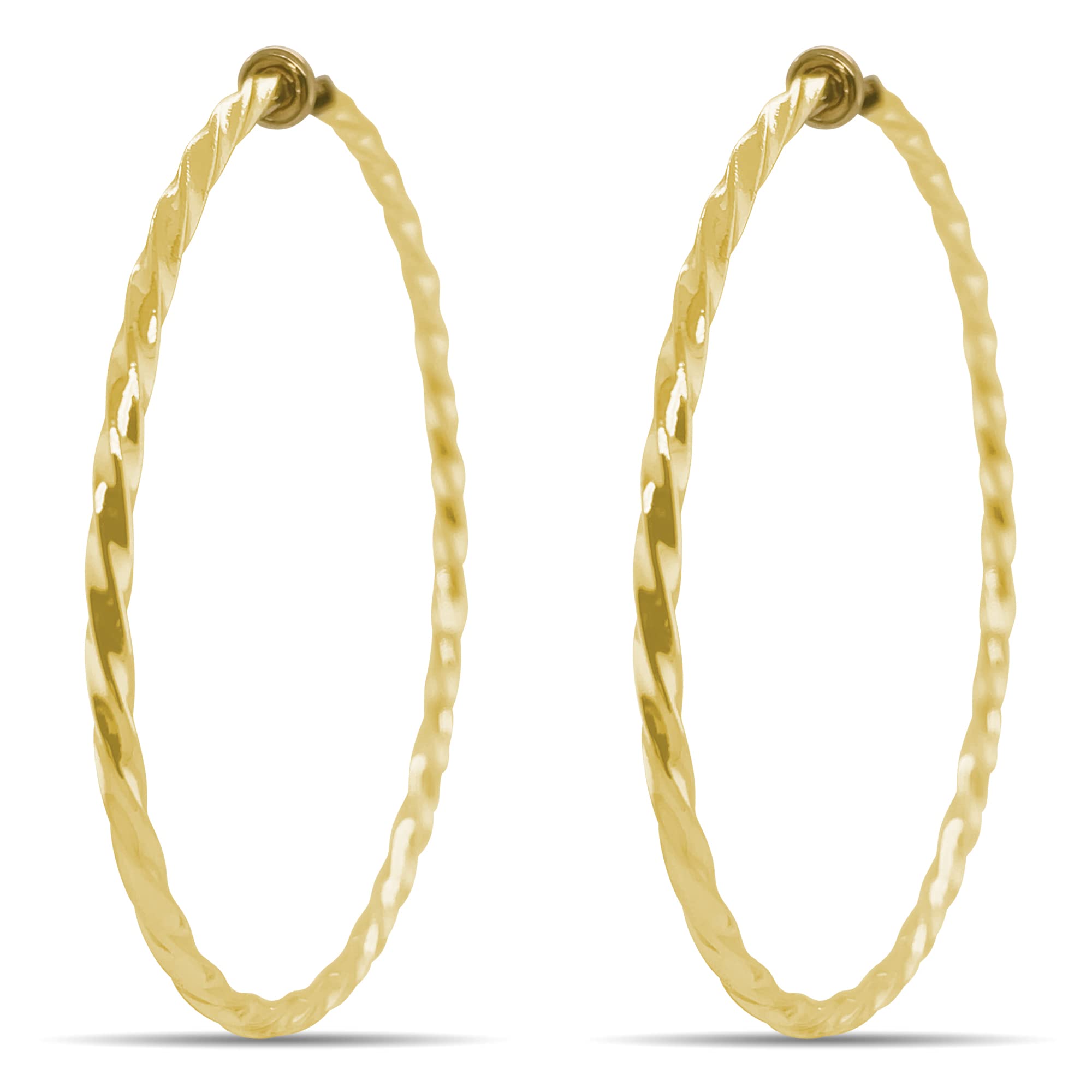 Clip On Spring Hoop Earrings for Non-Pierced Ears