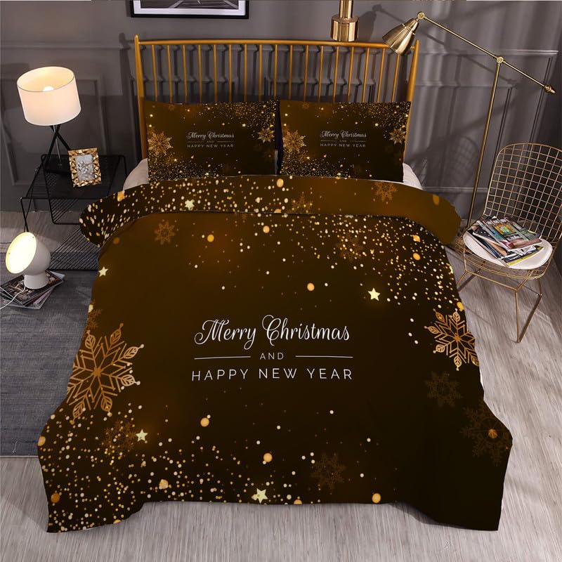 Housse de Couette 160x200 Parure de Lit 2 Personnes Microfibre