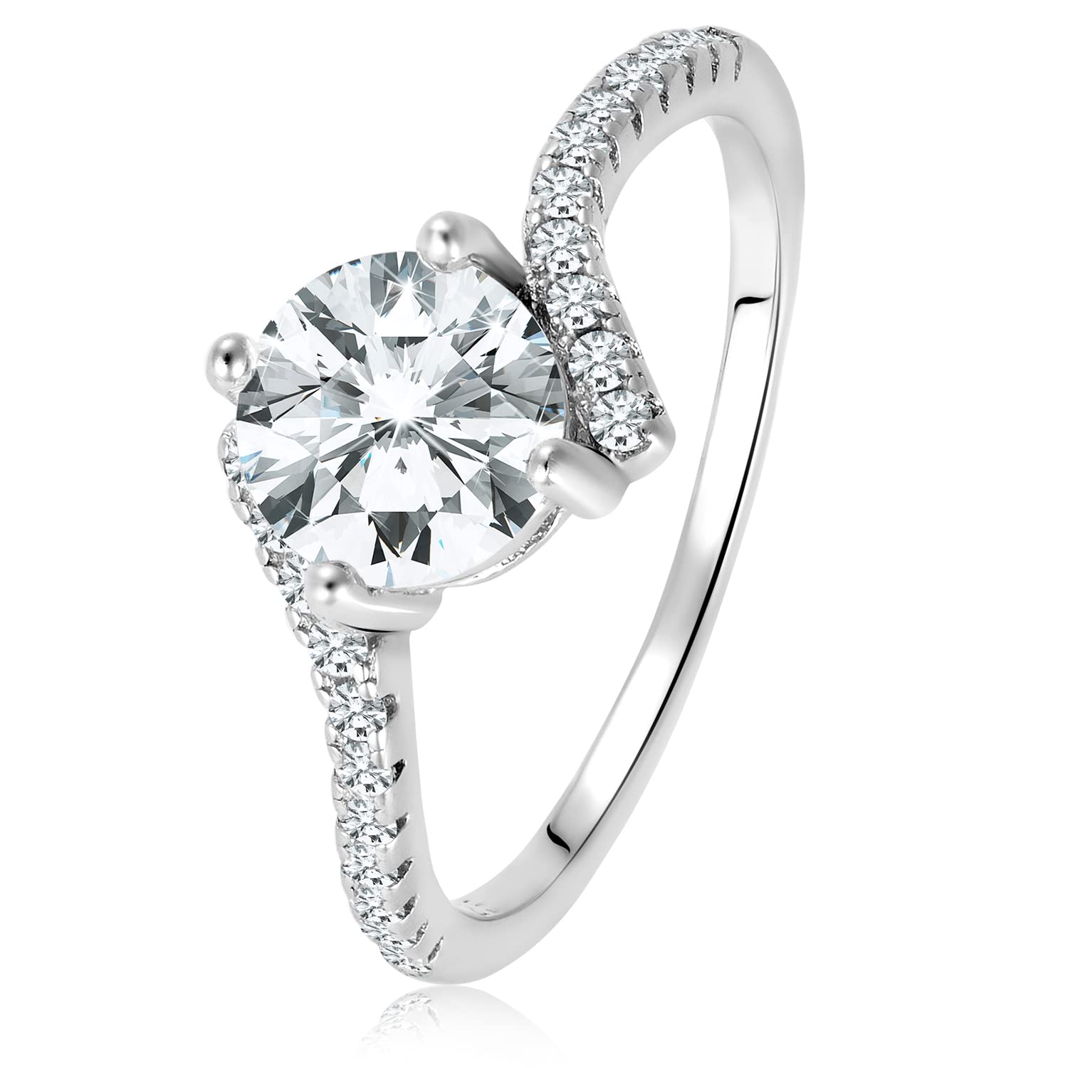 Peora 925 Sterling Silver Zircon Rhodium Plated Engagement Proposal Ring for Women Girls (Size- US 7) (B0C3ZP2R9V) Amazon Price History, Amazon Price Tracker