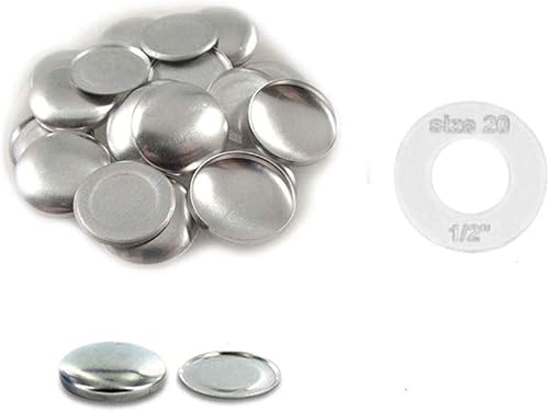 Miniatura 8 de I Craft for Less - Botones tamaño 20 (12") para cubrirautoportar botones con parte trasera plana, cantidad de 50 (con herramienta y plantilla)