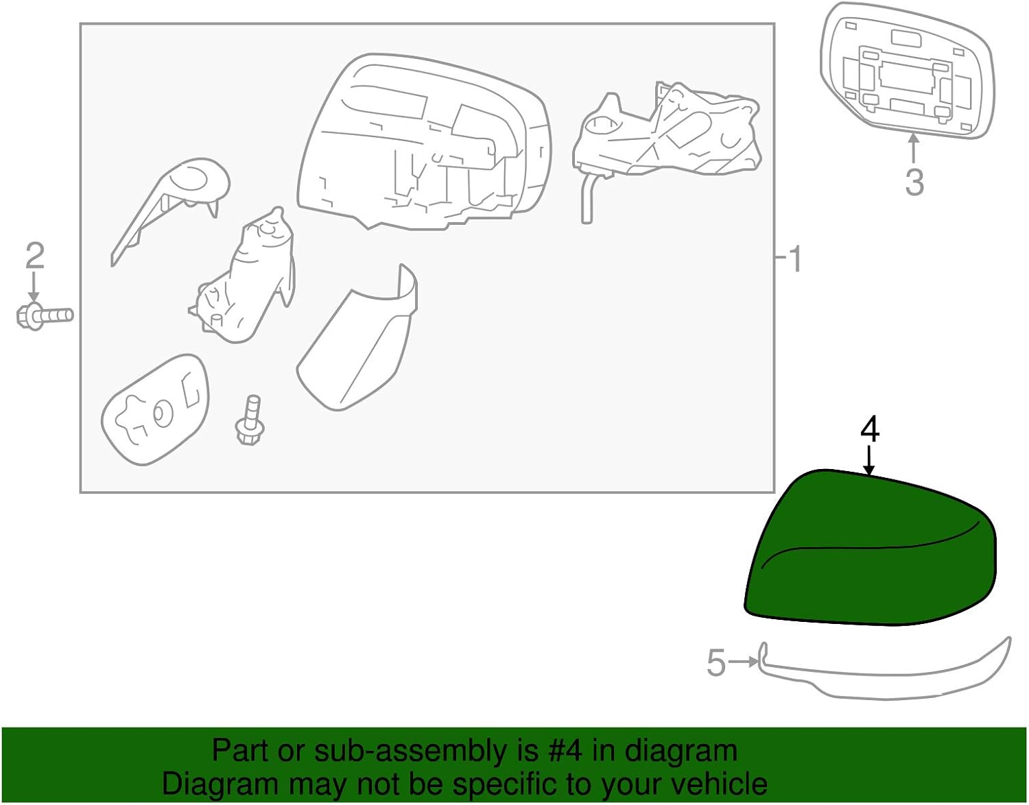 Subaru Left Side View Mirror Upper Cover Impreza Forester 91059FJ010 Impreza Crosstrek Forster