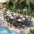 HOPUBUY 7 Pieces Patio Dining Set for 6, 71" HDPE All-Weather Dining Table & Chairs, Durable Outdoor Furniture for Garden, Backyard, Lawn & Poolside (Black)