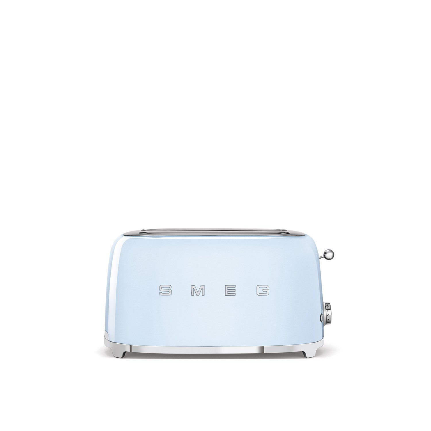 Smeg Tsf02Pbuk, 50'S Retro Style 4 Slice Toaster,6 Browning Levels,2 Extra Wide Bread Slots, Defrost And Reheat Functions, Removable Crumb Tray, Pastel Blue, 1 Year Warranty