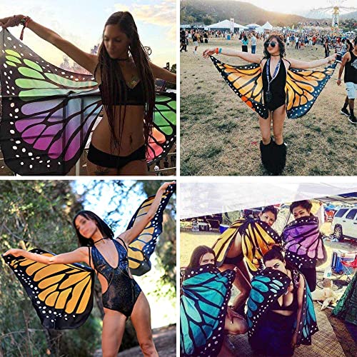 Vlindervleugels Vlinder Kostuums Mardi Gras Vrouwen Sjaals Fee Prinses Vleugels Elfenfee Kostuum Strand Sjaal Themafeestje Kerst Cosplay Carnavalskostuums Volwassen Vrouwen (A) - Image 7