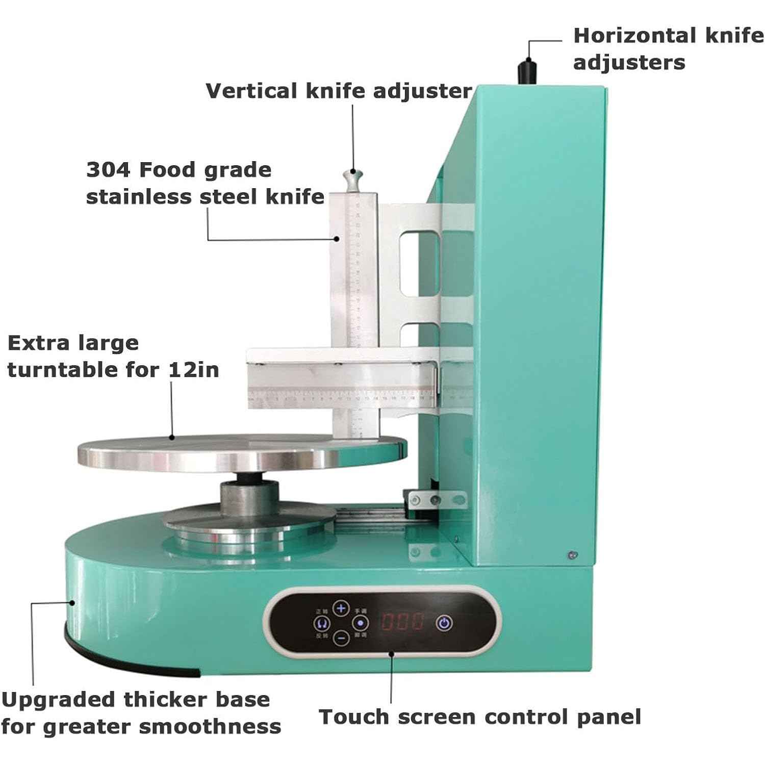 Macchina Elettrica per Glassa per Torte, Macchina Automatica per Spalmare La Crema per Torte con Piatto Girevole, velocità del Piatto Girevole 0-200 Giri/min, Diametro del Piatto Girevole 35 Cm