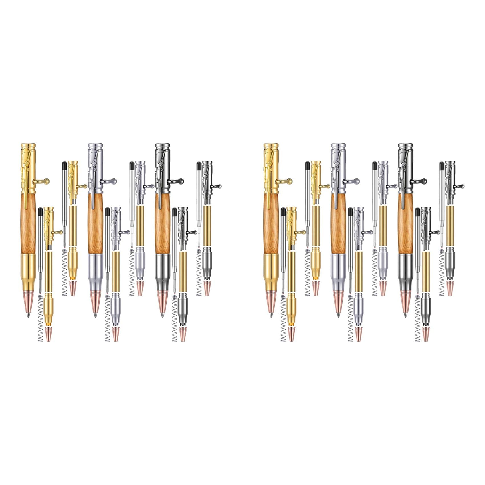 Stylos Fins pour Bricolage Pivotant en Bois Kit 12 Stylos à Bille Boulonnés