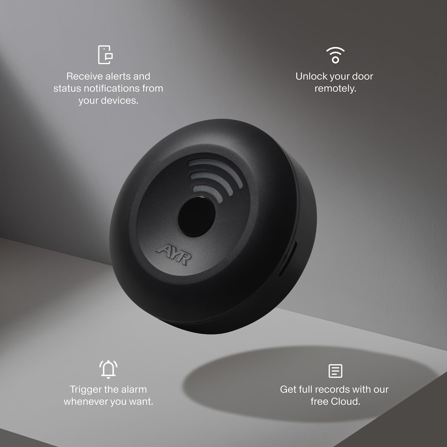 INT_NEX, il gateway AYR Opening Doors per connessione WiFi/Bluetooth. Finitura nera opaca.