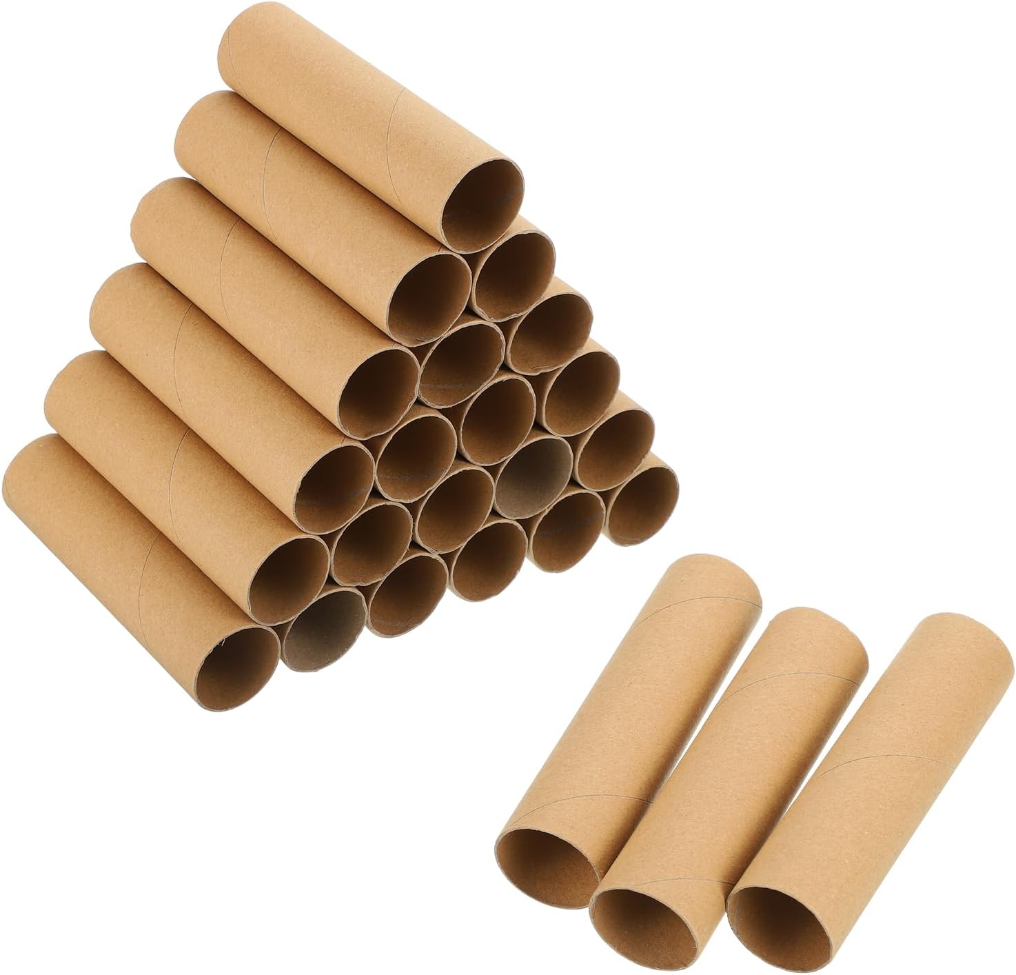 MECCANIXITY 24 Pack Cardboard Tubes for Crafts, Toilet Paper Rolls Corrugated Cardboard Roll for Painting, Drawing, Art Supplies, DIY Projects, 3.94x1.58 Inches,Light Yellow