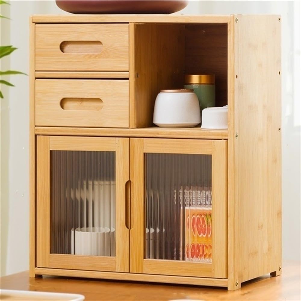 BHGFYXBS Kitchen Sto Cabinet With 2 Ders Countertop Pantry For Kitchen Tabletop Natural H 24.8" X 9" X 19.3" Space Saving Solut,Natural-16.5 * 9 * 19.3In,Natural-16.5 * 9 * 19.3in