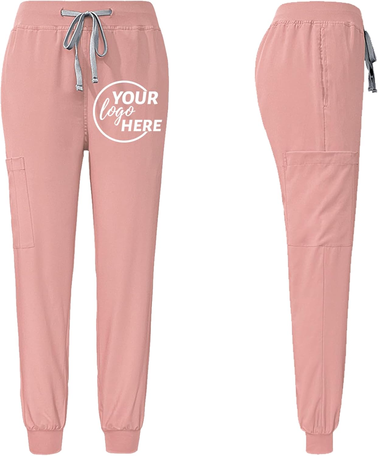 Custom Scrubs Set for Women Medical V-Neck Top & Jogger Pants Personalized Athletic Nursing Esthetician Uniform