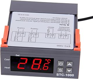 VIPMOON Digital Temperature Controller,STC-1000 110V-220V Cooling And Heating Thermostat Microcomputer Digital LED Temperature Controller With NTC Sensor For Water Cooling Device, Cooling Fan, Heater etc