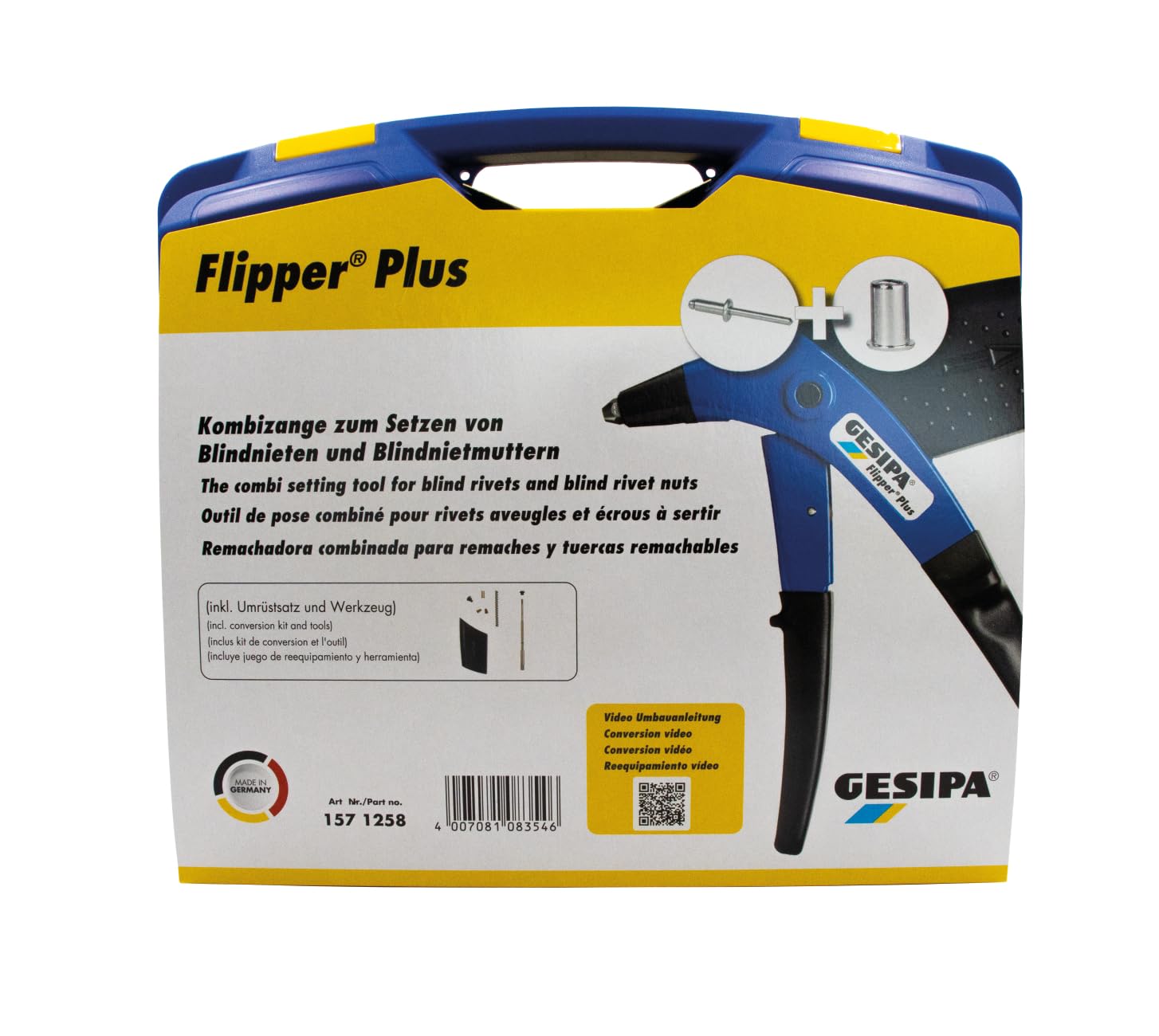 Flipper Plus mm, 1 sztuka, (1571258) technika nitowania ślepego, kolor szary