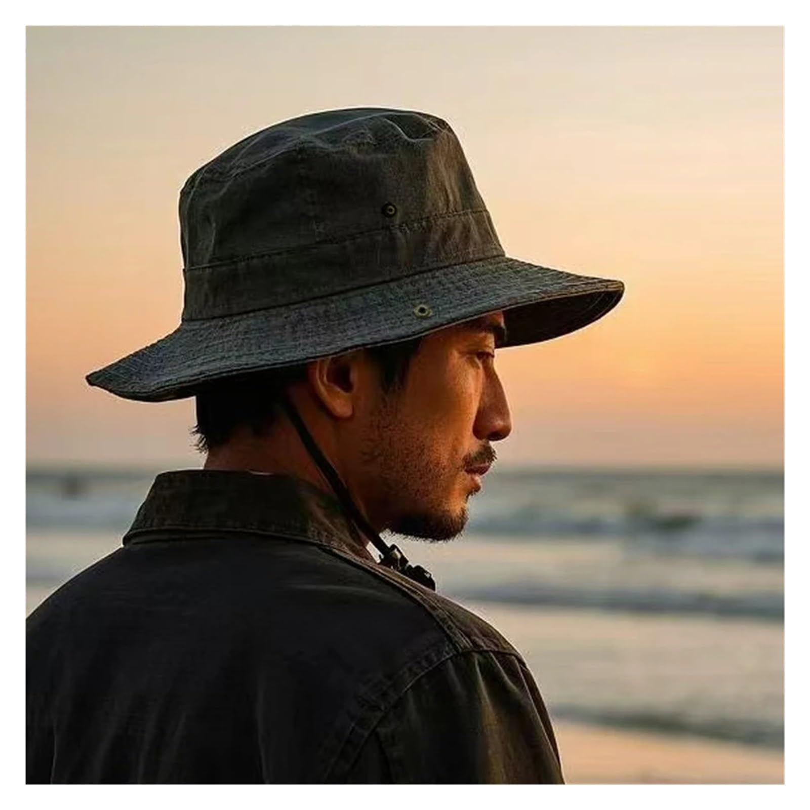 Cappello da Pescatore Cappelli a secchiello Vintag in tinta unita lavato