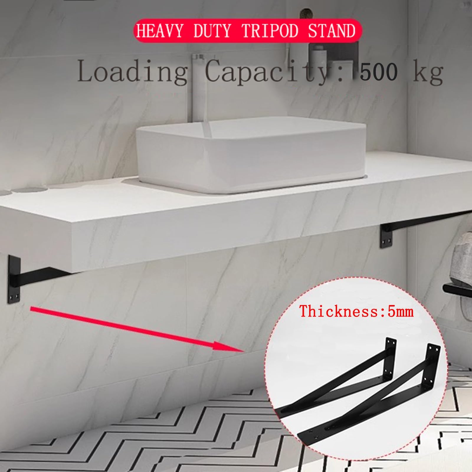 2 Pesado Escuadras para Estanterias (15-70 cm), Soportes Estantes Triangulares De 90 Grados Angular, Soporte Estanteria Pared, Soporte Balda Flotante para Encimeras(40cm/15.75in)