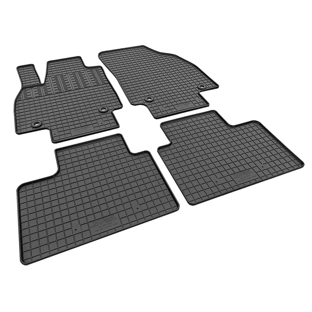 Set Tapis de Caoutchouc Compatible avec MG ZS II Hybrid+ 2024- (4-pièces + Points de fixage), Noir