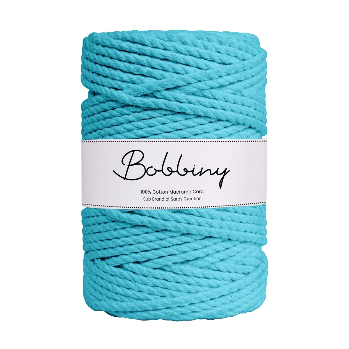 Bobbiny | 3 Ply Twisted Macrame Cotton Cord Dori (Roll Packaging) Thread for Macrame DIY and Other Projects | Dark Sky | 3mm,50 Meter